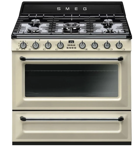 Smeg TR90P2 - Cocina Victoria Con Placa De Gas Natural Y Horno Eléctrico Color Crema 1 Smeg TR90P2 - Cocina Victoria Con Placa De Gas Natural Y Horno Eléctrico Color Crema