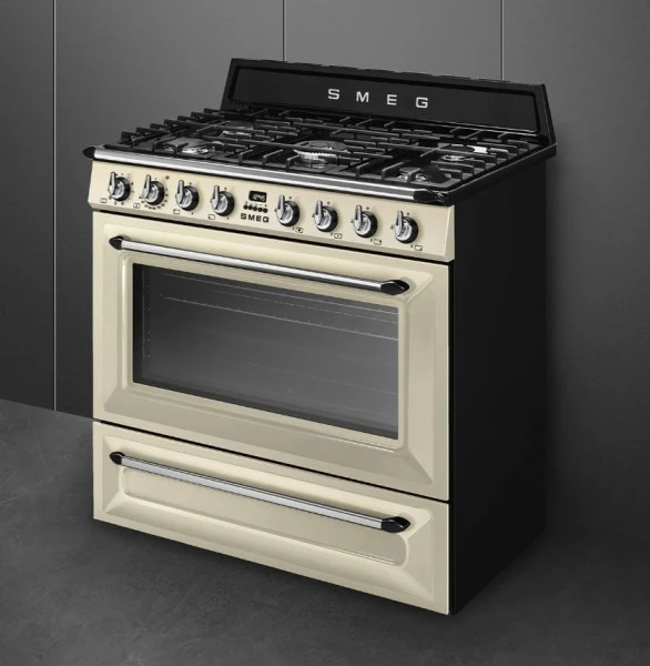 Smeg TR90P2 - Cocina Victoria Con Placa De Gas Natural Y Horno Eléctrico Color Crema 2 Smeg TR90P2 - Cocina Victoria Con Placa De Gas Natural Y Horno Eléctrico Color Crema - Imagen 2