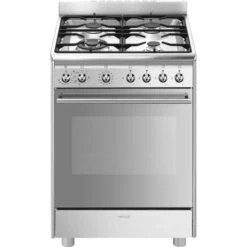 Smeg CX68MF8-2 - Cocina Clásica 60x60cm Inox Placa Gas, Horno Eléctrico