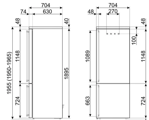 Smeg FA8005LPO5 - Frigorífico Combi Colonial Crema 195.5 X 70.4 X 70.4 Cm 2 Smeg FA8005LPO5 - Frigorífico Combi Colonial Crema 195.5 X 70.4 X 70.4 Cm - Imagen 2