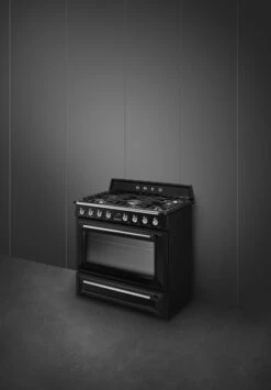 Smeg TR90BL2 - Cocina Línea Victoria En Color Negro 90x60cm 5 Fuegos De Gas -Electrodomésticos Outlet Tienda TR90BL2 3 600px