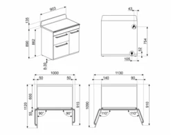 SMEG TR93GR - Cocina 90×60 Cm Gris Pizarra -Electrodomésticos Outlet Tienda TR93GR 600px