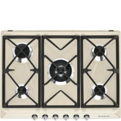 Encimera Smeg SR975PGH 70 Cm Gas Crema 5 Quemadores Línea Victoria