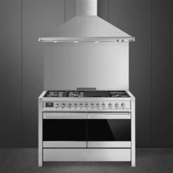 Smeg A4-81 - Cocina De Gas Natural 6 Zonas 2 Hornos Eléctricos Inox -Electrodomésticos Outlet Tienda smeg a4 81 cocina de gas natural 6 zonas 2 hornos electricos inox 0063319 600px