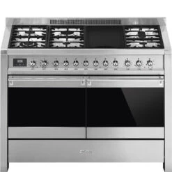 Smeg A4-81 - Cocina De Gas Natural 6 Zonas 2 Hornos Eléctricos Inox