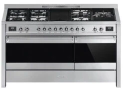 Smeg A5-81 - Cocina Gas 8 Zonas 150x60cm Horno Eléctrico Clase A Inox
