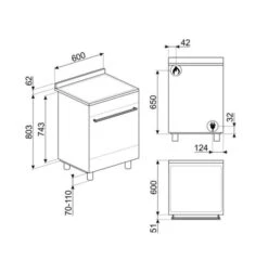 Smeg B601GMXI9 - Cocina Gas 60x60cm Clásica Inox Clase A -Electrodomésticos Outlet Tienda smeg b601gmxi9 cocina gas 60x60cm clasica inox clase a 0044314 600px