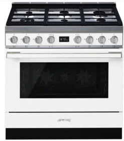 Smeg CPF9GMWH - Cocina Con Placa De Gas Y Horno Eléctrico Clase A+ Blanca