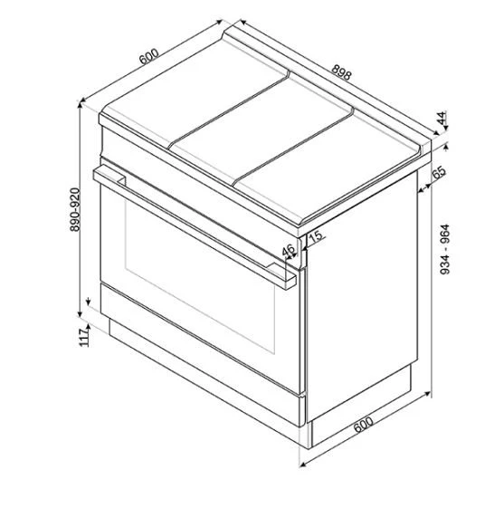 Smeg CPF9GPAN - Cocina Con PLaca De Gas Y Horno Eléctrico Clase A+ Antracita 2 Smeg CPF9GPAN - Cocina Con PLaca De Gas Y Horno Eléctrico Clase A+ Antracita - Imagen 2