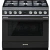 Smeg CPF9GPAN - Cocina Con PLaca De Gas Y Horno Eléctrico Clase A+ Antracita