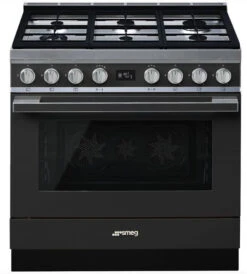Smeg CPF9GPAN - Cocina Con PLaca De Gas Y Horno Eléctrico Clase A+ Antracita