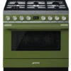 Smeg CPF9GPOG - Cocina Con PLaca De Gas Y Horno Eléctrico Clase A+ Verde Oliva
