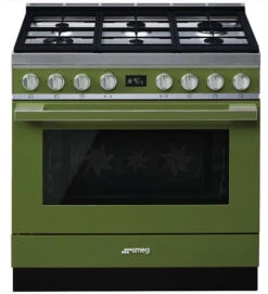 Smeg CPF9GPOG - Cocina Con PLaca De Gas Y Horno Eléctrico Clase A+ Verde Oliva
