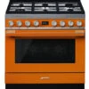 Smeg CPF9GPOR - Cocina Con PLaca De Gas Y Horno Eléctrico Clase A+ Naranja