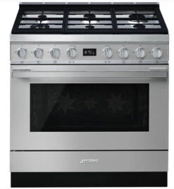 Smeg CPF9GPX - Cocina Con Placa De Gas Y Horno Eléctrico Clase A+ Inoxidable