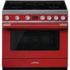 Smeg CPF9IPR - Cocina Con Placa De Inducción Y Horno Pirolítico Clase A+ Roja