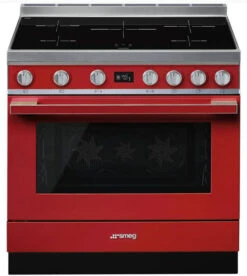 Smeg CPF9IPR - Cocina Con Placa De Inducción Y Horno Pirolítico Clase A+ Roja