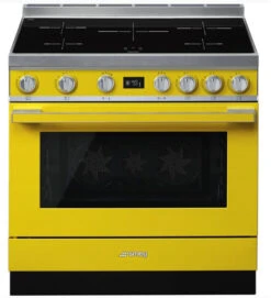 Smeg CPF9IPYW - Cocina Con Placa De Inducción Y Horno Pirolítico Clase A+ Amarilla