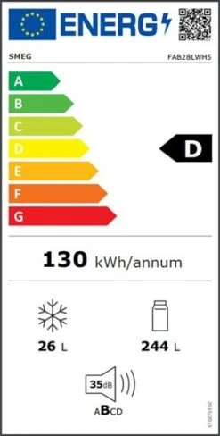 Smeg FAB28LWH5 - Frigorífico 1 Puerta 150x60 Cm Clase D Blanco -Electrodomésticos Outlet Tienda smeg fab28lwh5 frigorifico 1 puerta 150x60 cm clase d a blanco 0058882