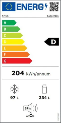 Smeg FAB32RBL5 - Frigorífico Combi 196,8x60,1cm 50's Style D Negro -Electrodomésticos Outlet Tienda smeg fab32rbl5 frigorifico combi 196 8x60 1cm 50 s style d negro 0059334 600px