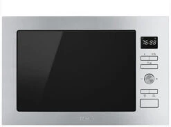 Smeg FMI425X - Microondas Integrable 25 Litros Grill QuickStart Cristal Negro