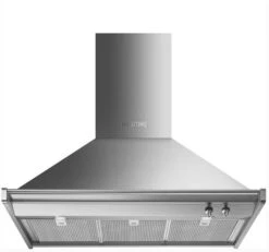 Smeg KD90HXE - Campana Decorativa Pared 90 Cm Clase A+ Iluminación Led Inox
