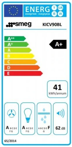 Smeg KICV90BL - Campana Decorativa De Pared 90 Cm Iluminación LED Negra -Electrodomésticos Outlet Tienda smeg kicv90bl campana decorativa de pared 90 cm iluminacion led negra 0028791