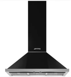 Smeg KPF9BL - Campana Decorativa De Pared 90 Cm Clase A+ Negra