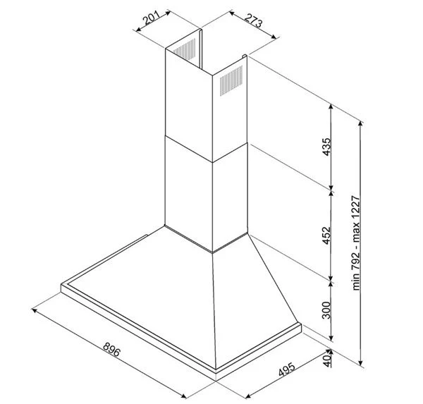 Smeg KPF9OG - Campana Decorativa De Pared 90 Cm Clase A+ Verde Oliva 2 Smeg KPF9OG - Campana Decorativa De Pared 90 Cm Clase A+ Verde Oliva - Imagen 2