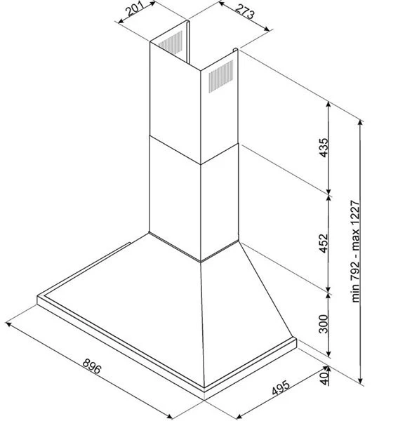 Smeg KPF9X - Campana Decorativa De Pared 90 Cm Clase A+ Inoxidable 2 Smeg KPF9X - Campana Decorativa De Pared 90 Cm Clase A+ Inoxidable - Imagen 2