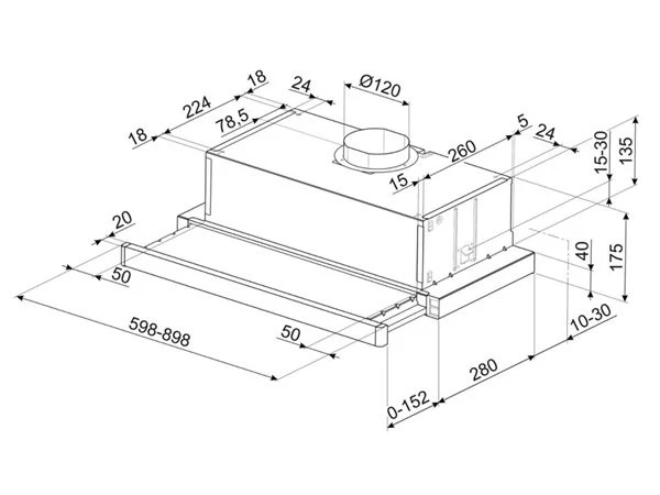 Smeg KSET61E2 - Campana Integrable 60cm Clase D Inox 2 Smeg KSET61E2 - Campana Integrable 60cm Clase D Inox - Imagen 2