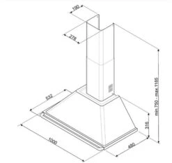 Smeg KT100BLE - Campana Decorativa De Pared 100 Cm Clase A Negra -Electrodomésticos Outlet Tienda smeg kt100ble campana decorativa de pared 100 cm clase a negra 0025867 600px