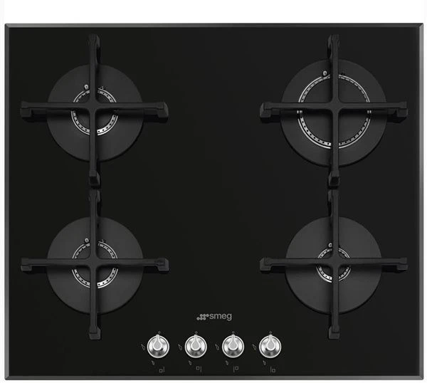 Smeg PV164N2 - Placa De Gas Natural 60 Cm 4 Fuegos Cristal Negro 1 Smeg PV164N2 - Placa De Gas Natural 60 Cm 4 Fuegos Cristal Negro