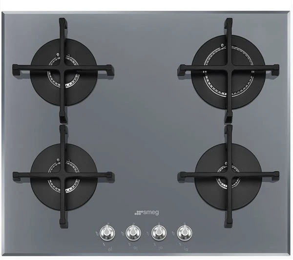 Smeg PV164S2 - Placa De Gas Natural 60 Cm 4 Fuegos Cristal Gris 1 Smeg PV164S2 - Placa De Gas Natural 60 Cm 4 Fuegos Cristal Gris