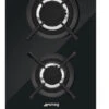 Smeg PV332CN - Placa Modular De Gas Natural 2 Fuegos 30x51 Cm Cristal Negro