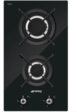 Smeg PV332CN - Placa Modular De Gas Natural 2 Fuegos 30x51 Cm Cristal Negro