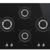 Smeg PV364LCN - Placa De Gas Natural 65 Cm 4 Fuegos Cristal Negro