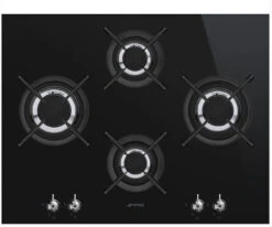 Smeg PV364LCN - Placa De Gas Natural 65 Cm 4 Fuegos Cristal Negro