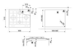 Smeg PX164L - Placa Gas Natural 60cm 4 Zonas Inox -Electrodomésticos Outlet Tienda smeg px164l placa gas natural 60cm 4 zonas inox 0044526 600px