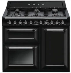 Smeg TR103BL - Cocina Con Placa De Gas Y 3 Hornos Eléctricos Clase A Negra