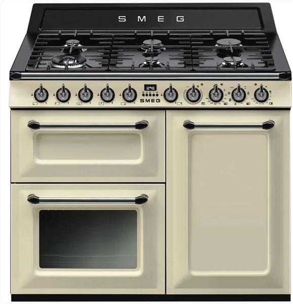 Smeg TR103P - Cocina Con Placa De Gas Y 3 Hornos Eléctricos Clase A Crema 1 Smeg TR103P - Cocina Con Placa De Gas Y 3 Hornos Eléctricos Clase A Crema