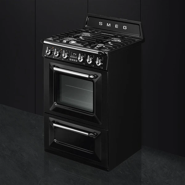 Smeg TR62BL - Cocina Línea Victoria Gas Natural 2 Hornos Clase A Negra 2 Smeg TR62BL - Cocina Línea Victoria Gas Natural 2 Hornos Clase A Negra - Imagen 2