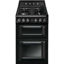 Smeg TR62BL - Cocina Línea Victoria Gas Natural 2 Hornos Clase A Negra