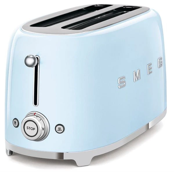 Smeg TSF02PBEU - Tostadora 4 Rebanadas Línea Años 50 1500 W Color Celeste 2 Smeg TSF02PBEU - Tostadora 4 Rebanadas Línea Años 50 1500 W Color Celeste - Imagen 2