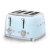 SMEG TSF03PBEU - Tostadora 4 Rebanadas 4x4 Línea Años 50 950W Color Azul Pastel