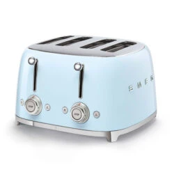 SMEG TSF03PBEU - Tostadora 4 Rebanadas 4x4 Línea Años 50 950W Color Azul Pastel