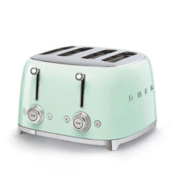 SMEG TSF03PGEU - Tostadora 4 Rebanadas 4x4 Línea Años 50 950W Color Verde Pastel