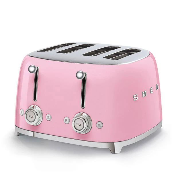 SMEG TSF03PKEU - Tostadora 4 Rebanadas 4x4 Línea Años 50 950W Color Rosa 1 SMEG TSF03PKEU - Tostadora 4 Rebanadas 4x4 Línea Años 50 950W Color Rosa